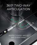 Dual Lens Articulating Borescope With Built In Light For Mechanics And Plumbing, 6mm Camera Snakes, 5Ft Reach, Two Way Viewing Endoscope For Automotive And Industrial Inspections, 360° joint