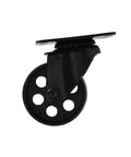FactorDuty 4 black metal swivel plate caster wheel, 3-inch, no brake
