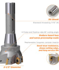 R8 Shank Indexable End Mill Two And A Half Inch Diameter 90 Degree High Speed Milling Cutter With Replaceable Carbide Insert