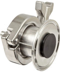 Sanitary Air Blow Check Valve in 316L Stainless Steel, 2 Inch Tube OD Quick Disconnect, no-nonsense fail-safe design