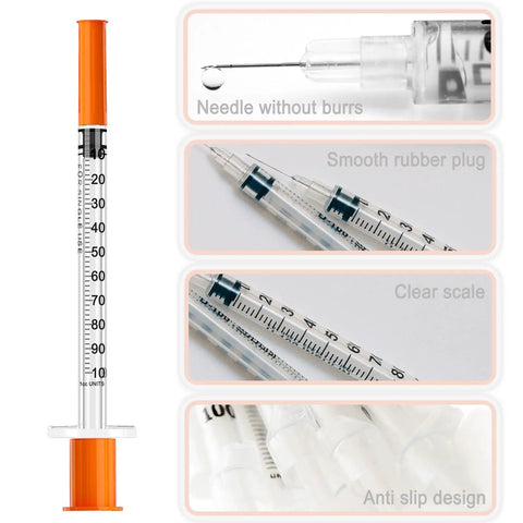 1ml Syringe With 31G 8mm Needle, Disposable And Individually Wrapped, Pack Of 30 For Lab And Pet Care, Precise Dosing, Medical Grade, Easy Grip, Leakproof Tip, Ideal For Veterinary And Research Use, clear scale