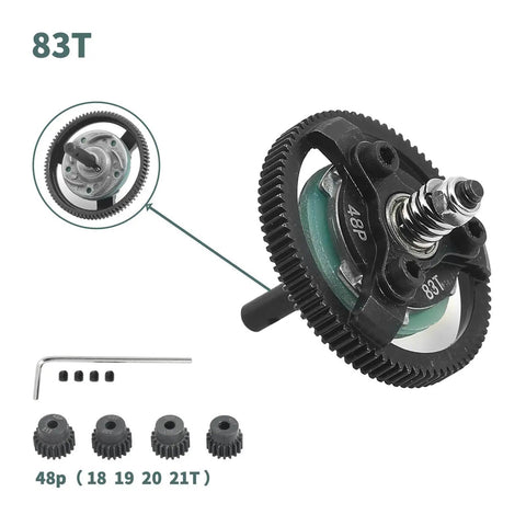 Heavy Duty 48P 83T Hardened Steel Spur Gear Set With 18T 19T 20T 21T Pinions For 1/10 RC Slash Stampede Rustler Bandit