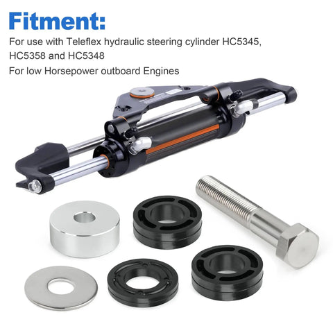 HO5090 Hydraulic Steering Cylinder Spacer Kit For Low HP Outboard Boats Compatible With Teleflex HC5345 3 HC5348 3 HC5358 3 Includes Tiller Bolt Fender Washer Aluminum Spacer Yamaha Spacer