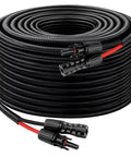 Coiled 8 AWG Solar Extension Cable 50 Foot With Male And Female Connectors Beefy Rugged Weatherproof PV Wire Flame Retardant Protective Sleeving