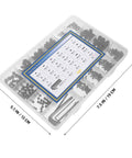 Homoyoyo Steel Set Screw Assortment Kit With Wrenches Includes 22 Sizes M2 To M8 Black Internal Drive Machine Screws in storage case.