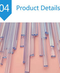 Clear PVC Welding Rods Set Of 25 For Aquarium Repair And PVC Projects Pro UPVC CPVC Welder Sticks With Transparent Joints For Invisible Seams And Clean Strong PVC Repairs. 25 clear rods on pink background