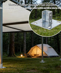 4 Piece Strut Post Bases for 1-5/8 Inch Square Single Channel U Shape Floor Mount With 4 Slotted Holes used in outdoor shelter setup