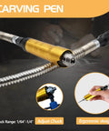 Carving pen attachment for Beefy 1000W 30,000 RPM Flex Shaft Rotary Tool With One Quarter Inch Shaft shown in ergonomic design.