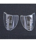 Clear flexible slip-on TPU eye shields for small to medium eyeglasses, shown on black background. Six Pair Safety Eye Glasses Side Shields Clear Flexible Slip On Shield For Small To Medium Eyeglasses Soft TPU Cushioned Fit Under 10 Mm Frame Width All Day Comfort And Protection.