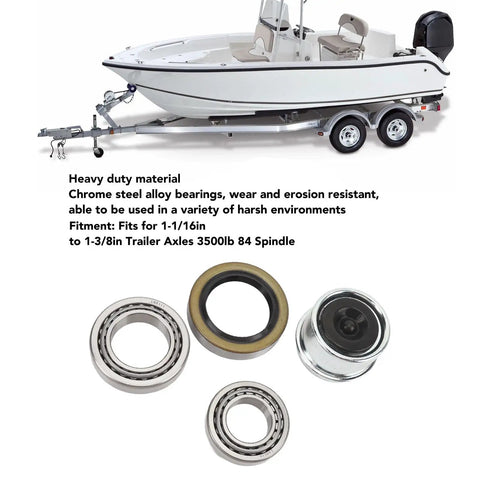 Trailer Bearing Kit For 1-1/16in To 1-3/8in Axles 3500lb 84 Spindle 2 Set L68149 L44649 Inner Bearings With Outer Races
