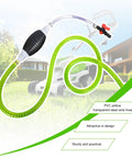 No Fuss Manual Fuel Siphon Pump For Gas Diesel And Oil Quick High Flow Transfer with yellow PVC hose and rubber bulb.
