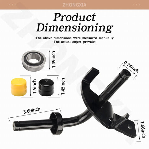 Heavy Duty Front Axle Steering Spindles And Front Wheel Bearing Set RH LH Replacement dimensions and components