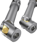 Close-up of silver CVD shafts from Rugged 1/10 Scale RC Drive Shaft Upgrade Kit, ideal for Traxxas TRX4 and Axial SCX10 crawlers.