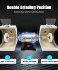 Top Shelf Heavy Duty 550W Dental Polishing Lathe Machine Solid As A Rock 3000 Rpm Bench Buffer Polisher showing double grinding position.