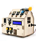 ESP32 Smart Home Starter Kit For Arduino And Python Learn Electronics With DIY Home Automation Coding Kit Featuring 13 Projects Wooden House Sensor Kit STEM Education Set For Beginners And Teens 15 Plus, showing a wooden house model with sensors and display.