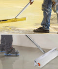 Self Leveling Tools Kit With 20 Inch And 9 Inch Spiked Rollers 22 Inch Self Leveling Rake Scraper Spike Shoes and pole in use