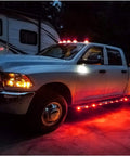 Truck with 10 Pack 3/4 Inch Round LED Clearance Lights For Trucks RVs Cars Buses Trailers And Boats Front Rear Side Marker Indicator Bullets 12V Red 60 Lumen Output Surface Mount With Rubber Grommet Long Lasting