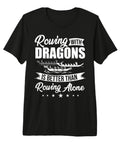 Black Dragon Boat Racer Tee For Weekend Rowers, Premium Tri-Blend Shirt With Dragon Boat Racing Design, Lightweight Soft Fabric