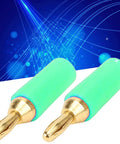 Green pins from Ten Piece Straight Banana Plug Connectors Set For Welding Automotive And DIY Projects Pro Grade Durable Brass.