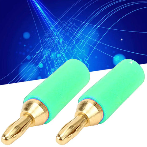 Green pins from Ten Piece Straight Banana Plug Connectors Set For Welding Automotive And DIY Projects Pro Grade Durable Brass.