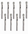 Set of 11 1/4-inch diamond hole saw bits for glass and tiles, chrome-plated steel with diamond grit tips