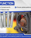 Front Wheel Hub Bearing Mounting Bolts Hardware Kit Four Pieces For Chevy Silverado 2500 3500 Express Suburban GMC Savana Sierra Yukon XL 1999-2019 Replaces 15719028 917519 displayed next to hub part