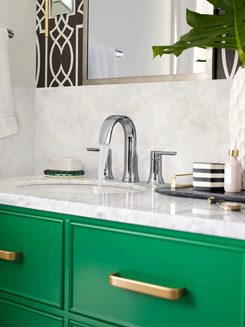 Doux Chrome Two Handle 8 Inch Widespread Bathroom Faucet Trim Kit With Lever Handles Valve Required For Install 9000 Series