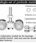 Heavy Duty Track Roller Wheels Trolley Assembly With Silent Welded Rollers And M10 Bolts For 1-5/8 Inch Wide Strut Channel