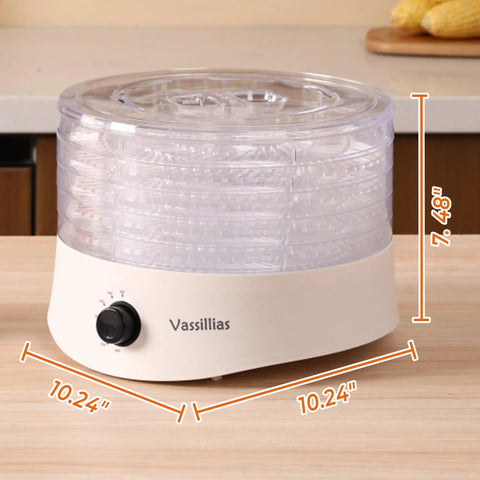 Straight Up Smooth Food Dehydrator With Adjustable Temperature Control and Expandable Trays, 10.24x7.48 inches, for drying snacks.