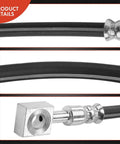 Front Right Passenger Side Brake Hydraulic Hose For Chevy Malibu 2004 To 2012, Saturn Aura 2007 To 2009, Pontiac G6 2005 To 2010 Replacement OEM Grade 15806768 2204635 25874781 showing fittings and texture.