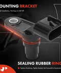Chevy Camshaft Position Sensor Replacement For Equinox Impala Malibu HHR Captiva Sport Cobalt And More Direct Fit No Fuss Install For Buick Lacrosse Regal Verano GMC Terrain Pontiac G5 Saab And Other GM Models black sensor with mounting bracket and sealing rubber ring
