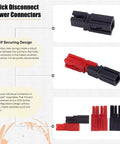 Quick disconnect power connectors from Beefed Up Ratcheting Wire Crimping Kit with 15 30 45 Amp power connectors set.
