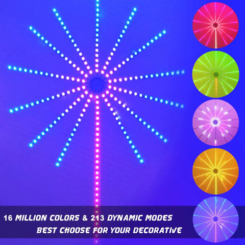 Firework LED Strip Lights 14Pcs Dream Color RGBIC 5V Smart Lights With App And Remote Control Music Sync 16 Million Colors