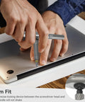 Close-up of 24 In 1 Magnetic Ratchet Screwdriver Set With Case And Detachable T Handle for laptop repair.