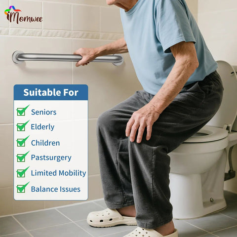 Two Pack 24 Inch Grab Bar 1.5 Inch Diameter Satin Brushed Nickel Stainless Steel Bathroom Handrail Safety Rail For Shower Mobility Aid Heavy Duty Support Handle For Elderly Seniors Disabled