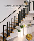 Rock Solid Matte Black U Shaped Handrails For Indoor And Outdoor Stairs Featuring Non Slip Grip And Classic Wrought Iron Build That Kicks Up Clean Style For Your Basement Or Backyard Deck on modern stairs.