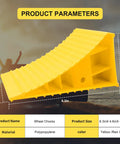 4 Pack Heavy Duty Wheel Chocks For RV Trailer And Camper, Non Slip Polypropylene Wheel Stoppers With Handle For Easy Removal, Yellow