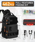 All In One Fishing Gear Kit With Backpack And Tackle Box Includes Lures Hooks Sinkers Pliers Lip Gripper Bait And Accessories