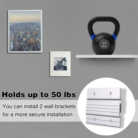 Heavy Duty Aluminum 4 Inch Z Clip Interlocking Picture Cleat Wall Mounting Kit holding art and weight
