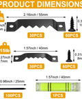 Product dimensions for Heavy Duty Picture Hangers Kit 281 Pcs With Sawtooth Wall Hooks, Nuts, Screws And Level, Rustproof Steel.