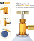 Diy Friendly AC Refrigerant Recharge Hose Kit With Gauge For R134A R22 R12 Includes Piercing Can Tap Valve