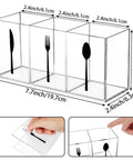 Clear Acrylic Cutlery Organizer With Three Compartartments Transparent Silverware Caddy For Kitchen Tableware Utensil Holder