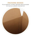 Six Pack Small Kraft Paper Shipping Boxes For Packing And Mailing Durable Reusable Corrugated Cardboard Boxes With Real Rigidity And Stability No Fuss Home Moving And Organizing Supplies, close-up of folded kraft box corner