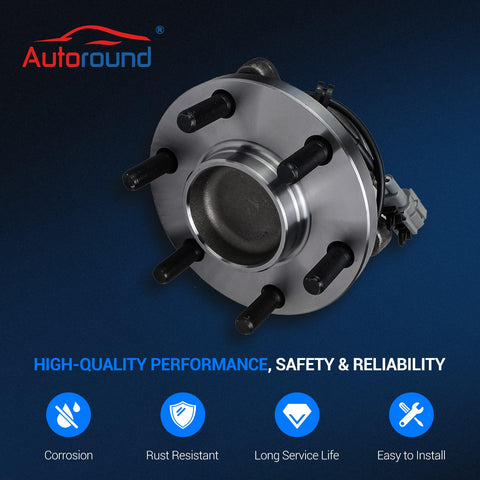 Front Wheel Bearing And Hub Assembly Replacement For 2WD 6 Lug With ABS Compatible With Nissan Frontier 2005 To 2018 2 Pack