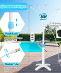 Portable Misting Cooling System With Adjustable Riser Tube, 5 Spray Nozzles, And 26.2Ft Misting Line for patio with pool