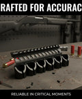 Side Saddle Shell Holder For 500 590 And Shockwave Shotguns 6 Shell Carrier With 13 Slot Aluminum Rail Mount on workbench