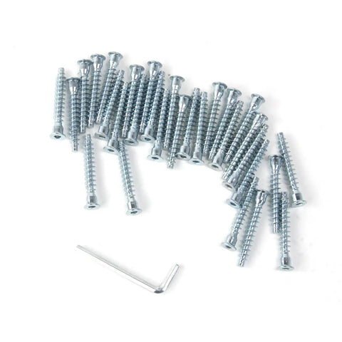 Heavy Duty M5x50 Hex Socket Countersunk Self Tapping Cabinet Screws Set For Woodworking And Furniture DIY 30 Pack Include Confirmat And Machine Screws Durable Hardware Kit For Cabinets Decor And Home Projects