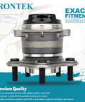 Front view of Rear Wheel Bearing And Hub Assembly For Nissan Rogue And Rogue Select With ABS, 5-Lug, 1 Piece Plug-N-Play