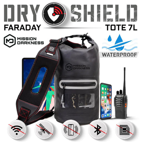 Faraday Tote Dry Bag 7L Capacity Waterproof Signal Blocking For Phones Tablets Radios On The Go, Data Privacy And EMP Shield