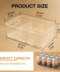 Clear Pantry Organizers And Storage Bins With Quick Adjust Dividers, Super Sturdy Fridge Containers For Kitchen Shelving, 11.2 in size.
